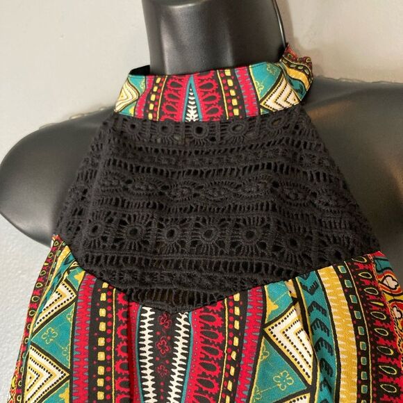 American Rag Black Colorful Halter Dress - Picture 3 of 5